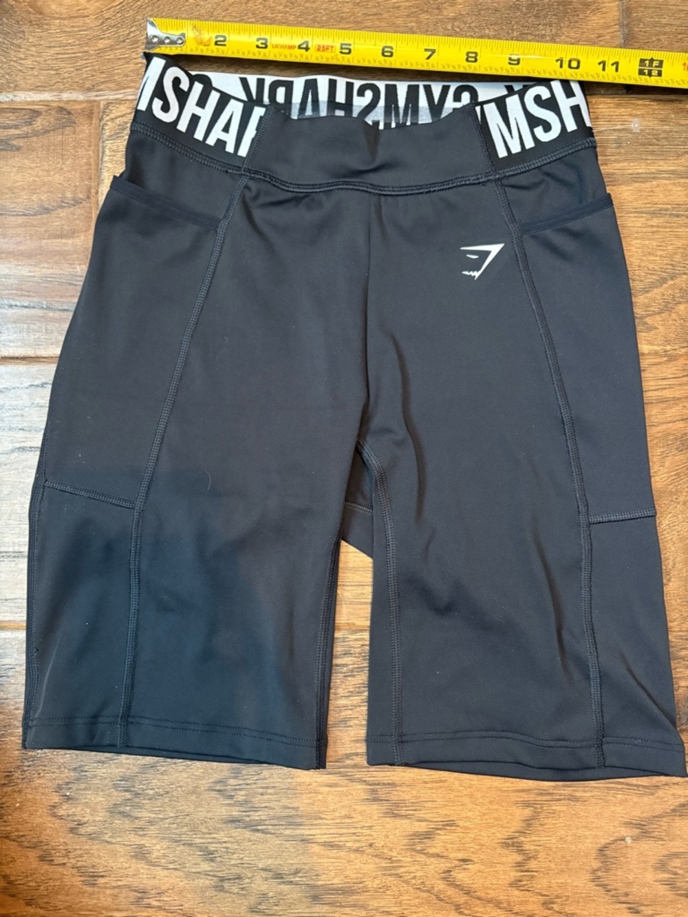 Gymshark Black and White Logo Waistband Training Cycling Shorts